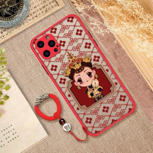 For iPhone 12 Pro Max Mini 11 XS XR X 7 8 6S Plus Case Cute Crown Girl Transparent Soft Anti-knock Back Cover with Lanyard Rope