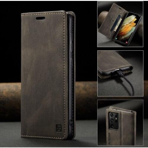 Case For Samsung Galaxy S21 S21+ Plus Case Vintage Leather Wallet Cover For Samsung S21 Ultra S 21 Luxury Magnetic Phone Cases