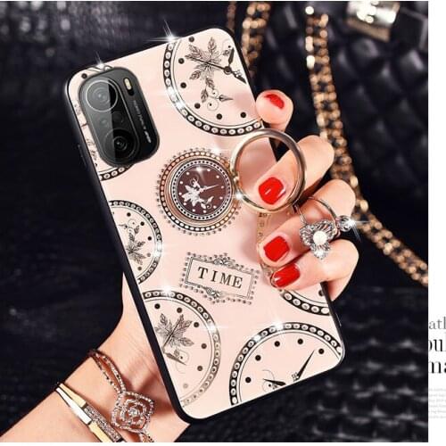 For Xiaomi Redmi K40 K30 K20 Pro Case Fashion Hard PC With Stand Ring diamond protective Back Cover For Xiaomi POCO F3 M3 F2 Pro