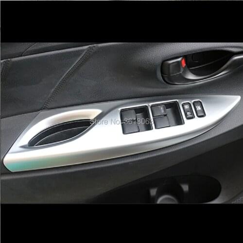 For Toyota Vios XP150 2019 ABS Chrome Inner Door Armrest Window Lifter Switch Button Cover Frame Trim Car-Styling Accessories