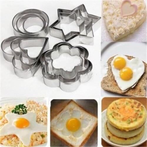 DIY 12pcs stainless steel mold fondant baking tools Cookie Tools cake decoration tools Valentines Day Easter
