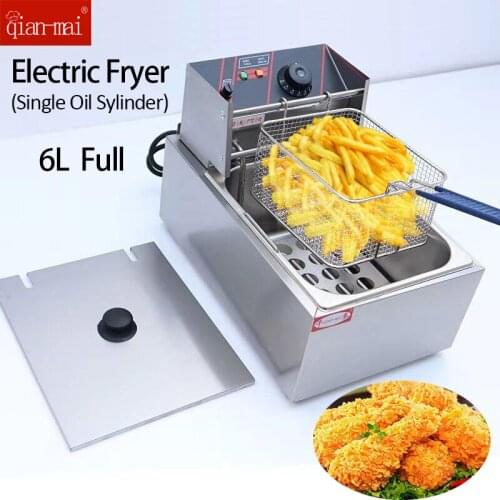 Stainless Steel Oil Fryer 6L Electric Deep Fryer with Basket For Commerical & Home Use EU/AU Plug 220V-240V