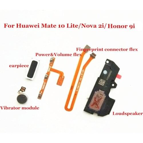 Earpiece Power Volume Loudspeaker Vibrator Moule Fingerprint Connect Flex Cable for Huawei Mate 10 Lite / Nova 2i / Honor 9i