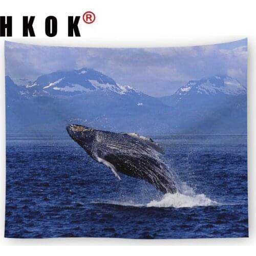 HKOK Ocean World Tapestry Wall Hanging Carpet Beach Towel Background Cloth Blanket Yoga Mats Art Bedroom Dorm Home Decor