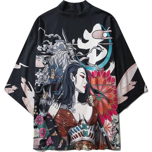 2020 Japanese Style Casual Kimono Streetwear Men Women Fashion Cardigan Japan Harajuku Anime Thin Robe Clothes