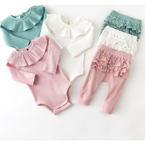 Newborn Baby Girl Clothes Sets Cute Casual Floral Romper + Pants Spring Summer Baby Tracksuit Infant Baby Girl Outfits