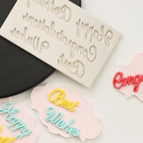 Kitchen Cake Mold Creative Letter Happy Birthday Fondant Silicone Molds Chocolate Cake Decorating Tools