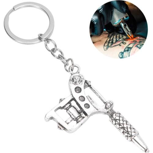 Microblading Key Chain Alloy Tattoo Machine Pendant Fashinable Punk Keychain Jewelry Accessory Eyelashes Accesories