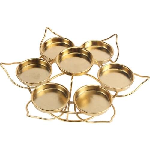 Metal Candle Holder Elegant Seven Star Disk Candlestick Candle Stand Wedding Table Centerpieces Decoration