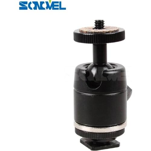 Mini Ball Head Mount Flash Bracket with Hot Shoe Mount Adapter Camera Cradle 1/4" Mount Adapter to Video Camcorder DSLR Camera