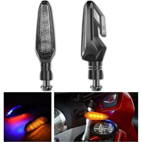 RACBOX 1pair Motorcycle LED Turn Signal Light High-quality Waterproof Double-sided Flasher Indicator Lamp clignotant moto led