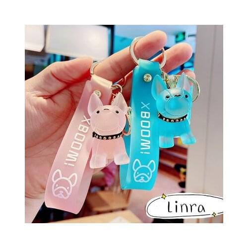 2020 New Cartoon Method Fighting Dog Keychains Cute Doll Key Chain Creative Custom Couple Ins Bag Pendant Car Leather Key Ring