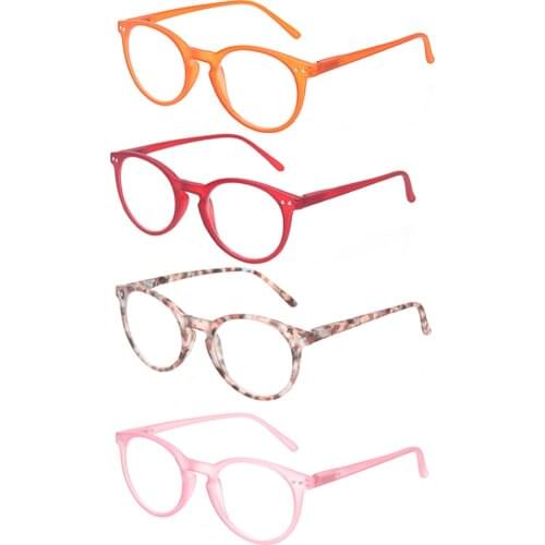 Fashion round frame Reading Glasses Spring Hinge Professer Readers for Men and Women Fashion Glasses for Reading Includes Sun Re