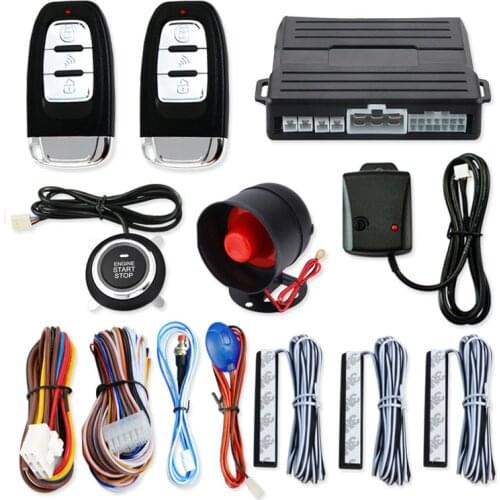 PKE Keyless Entry Engine Start Remote Control Ignition Autostart System One Button Push Start Car Alarm Central Locking Device