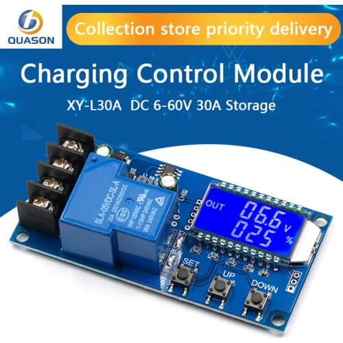 DC 6-60v 30A Storage battery Charging Control Module Protection Board Charger Time Switch LCD Display XY-L30A