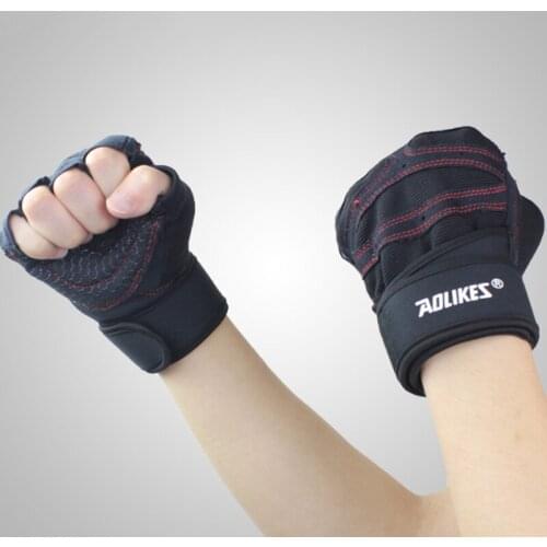 Professional Gym Fitness Gloves Power Weight Lifting Women Men Crossfit Workout Bodybuilding Half Finger Hand Protector