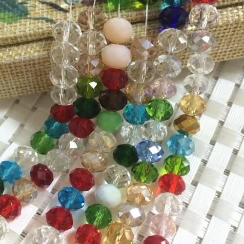 Multicolor faceted abacus crystal glass gems 6X4mm trendy loose beads bohemia jewelry making 98pcs GE347