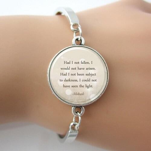 Religion jewelry Had i not follen Glass tile charms women Bracelet Quote letter Midrash Hebrew Motivational Fashion Style