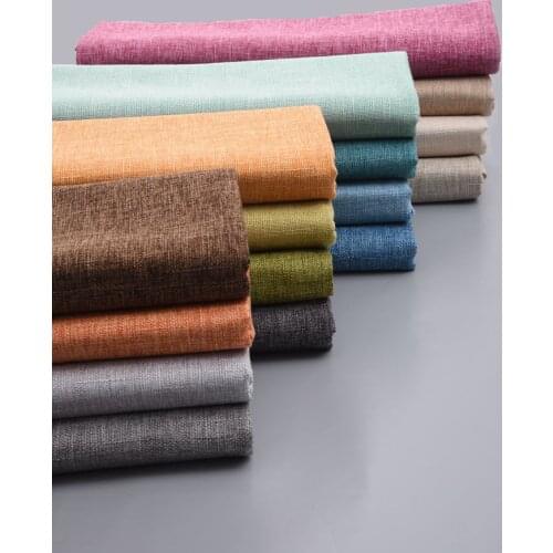 Width 58" Thickened Solid Color Cotton Linen Fabric By The Half Yard For Sofa Tablecloth Pillow Material