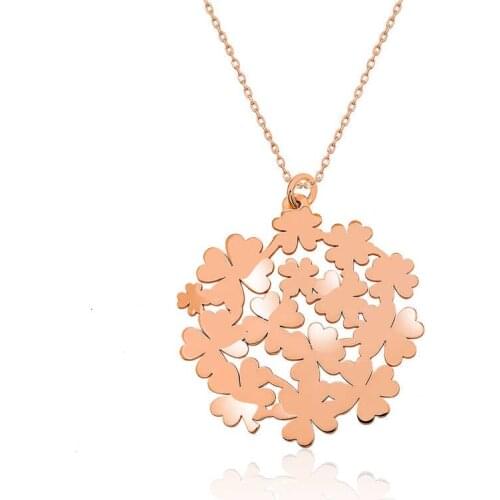 Silverlina Silver Clover Bouquet Necklace