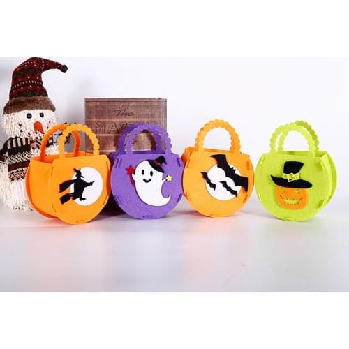 1 Pc New Halloween Pumpkin Bag Tote Bag Kids Handbag Bucket Child Funny Candy Gift Bag Holiday Supplies