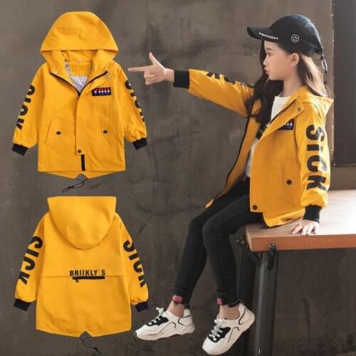 Kids Girls Trench Coat Hoodies Jacket 4 6 8 10 12 13 Years Teenage Girls Clothing 2020 Back To School Autumn Outerwear Children
