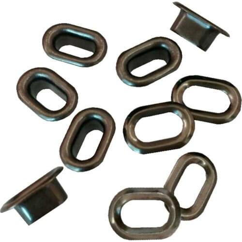 100pcs/lot 10mm Nickle /Black Nickle Purse Grommets with Washers Nickle/Black Nickle Oval Eyelet Grommets