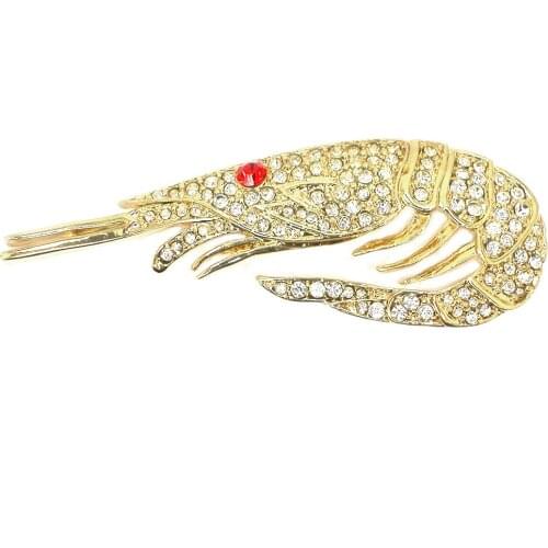 12pcs/lot Wholesale Rhinestone Shrimp Pin brooches jewelry gift brooch C102331