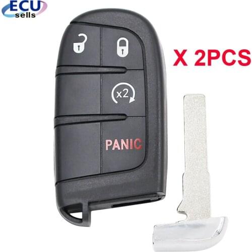 2PCS X 4 Button Replacement Remote Key Shell Case for Fiat 500X 500 500L 2016 2017 for Jeep Renegade Compass M3N-40821302