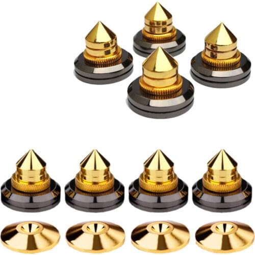 4 Pcs Shockproof Speaker Spike Golden Stand Feet Cone Base Pads for Subwoofer CD Audio Amplifier Speaker Accessories
