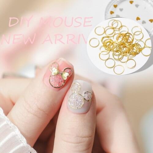 50pcs=1pack Nail Glitter Flakes Sparkly 3D alloy gold color circle Sequins Spangles Polish Manicure Nails Art Decorations D043