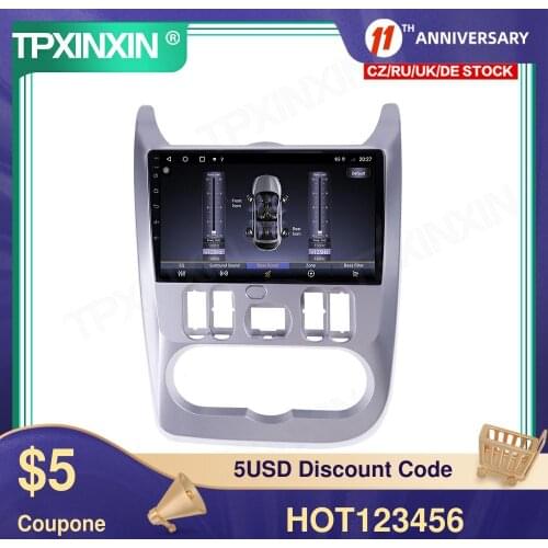 6+128G Android 10 For Renault Logan 2009-2013 Car GPS Navigation Radio Player Car Multimedia Player Head Unit Tape Recorder IPS