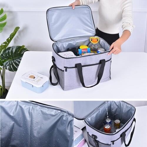 Large Capacity Insulation Oxford Cloth Waterproof Ice Pack Car Travel Insulation Outdoor Picnic Barbecue Student Lunch Box Bag