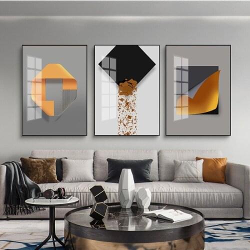 Living Room Decoration Modern Minimalist Sofa Background Wall Hotel Atmosphere Creative Geometry North Frameless Printing Mural