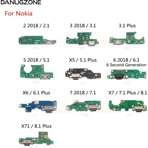 USB Charging Dock Jack Socket Port Connector Charge Board Flex Cable For Nokia X5 X6 X7 3.1 5.1 6.1 7.1 8.1 Plus / 2 3 6 7 2018