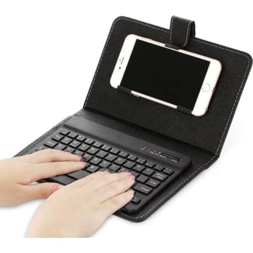 Mini Portable Leather Wireless Bluetooth Keyboard Portable Business Cortex Keyboard For Android Mobile Phone