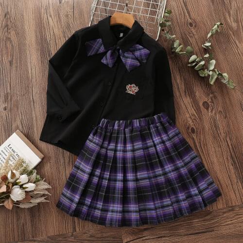 Cute Baby Girls Sets Autumn New Cotton Tops + Long Sleeve Dresses 2 Pieces Set Fashion Kids Clothes Comfort Children Outfits