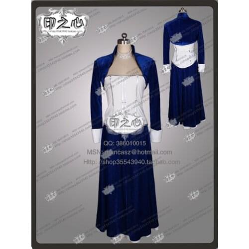 Bioshock Infinite Elizabeth Cosplay Costume blue set top+skirt+coat 11