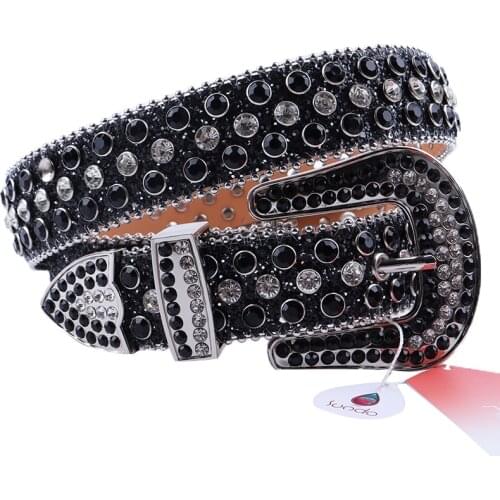 Leather Belt Luxury Strap Buckle Men Diamond Belts Fashion Jeans Rhinestone Studded Belts For Women Luxury Designer Brand Waist