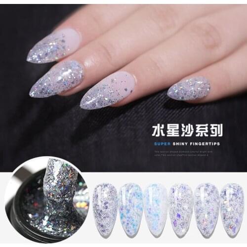 Nail Art New Flashing Mercury Star Sand Laser Magic Star Moon Film Fairy Popular Color Nail Polish UV LED Nail Gel