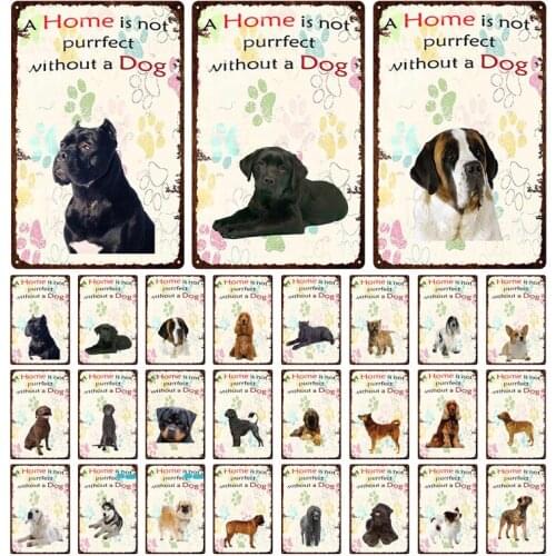 Metal Sign Dog Animal Plaque Travel Souvenir Shop Retro Metal Poster Board Decorative Wall Art Decoration Tin Painting