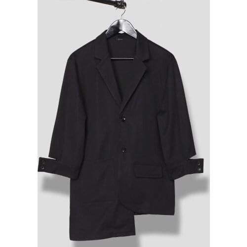 6xl Men Blazer Influx Of Men Original Designer Irregular Hem Slim British Business Casual Suit Jacket Big Sizes Stage Costumes