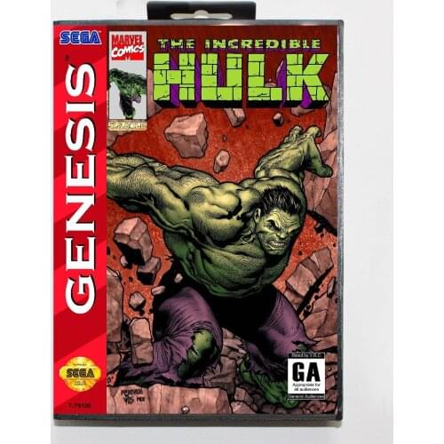The Incredible Hulk 16 bit MD Game Card With Retail Box For Sega Mega Drive/ Genesis