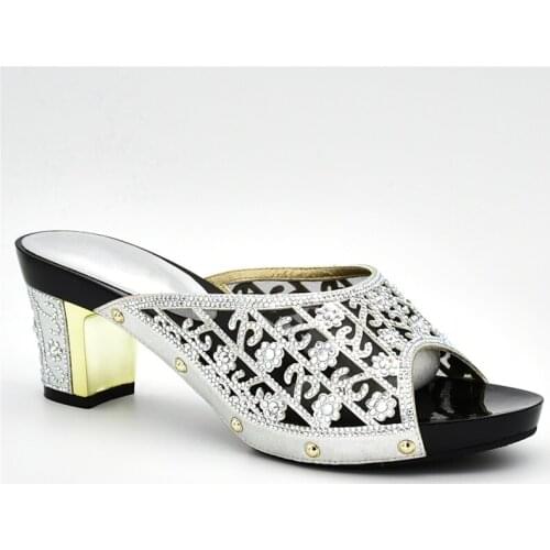 New Arrival Italian Shoes Decorated with Rhinestone Women Heels Shoes Woman Sandalie Elegant Slip on Women Pumps for Party