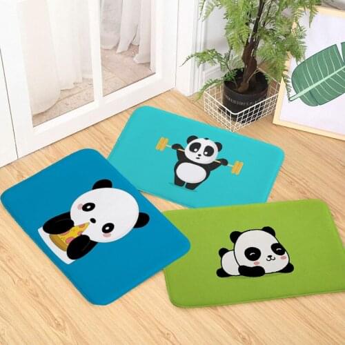 Cute Panda Print Carpets Anti-slip Floor Mat Outdoor Rugs Front Door Mats 40x60cm JD06