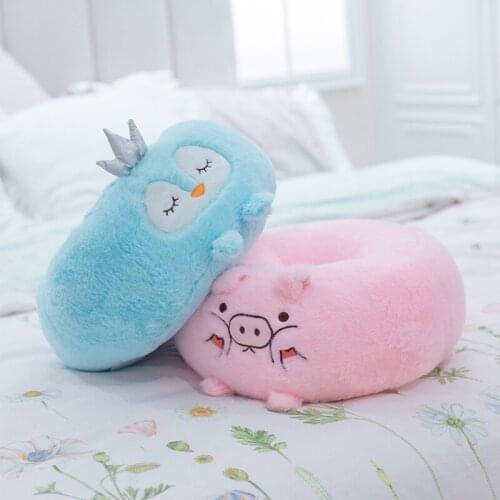 Fluffy Piggy Penguin Animals Plush Chair Cushion Carrot Strawberry Fruits Soft Stuffed Futon Floor Chair Pillow Cushion
