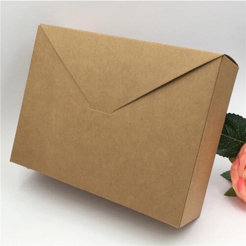 Blank Brown Kraft Paper Box For Jewelry Accessories Packaging Envelope Shape Boxes For Wedding Event Party Gift Storage 50Pcs