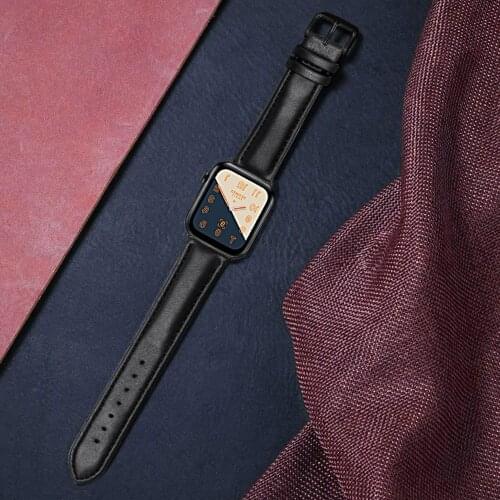 Brown Leather Band Loop Strap For Apple Watch 4 3 2 1 38mm 40mm Men Soft Leather Watch Band for iwatch 6 5 SE 44mm 42mm Bracelet