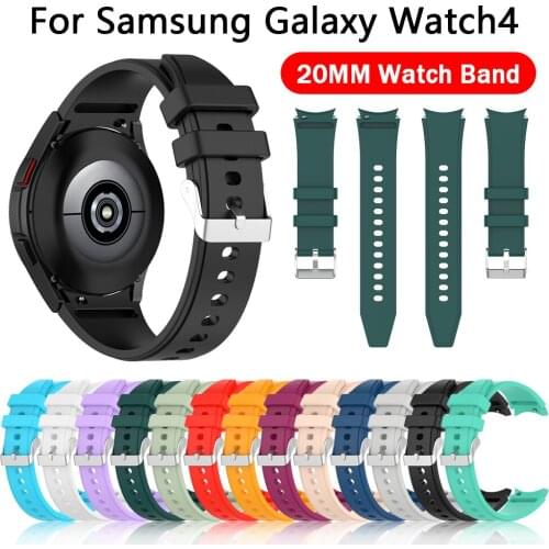 New 20mm Original Band For SAMSUNG Galaxy Watch 4 40MM/44mm Soft Silica gel Strap For Samsung watch4 classic 42MM/46mm Active 2