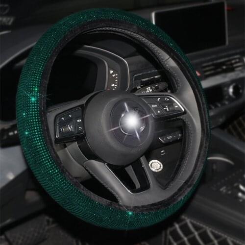 Crystal Rhinestone Auto Car Steering Wheel Covers Diamond Seat Belt Shoulder Pad Handbrake Cover Headrest Car Styling Accessorie